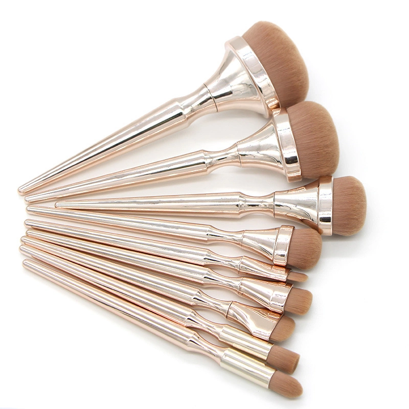 Toothbrush 9 Pieces Foundation Contour Brushes Set Makeup Brush Rose Gold High End Maquiagem Cosmetic Tools Ins Popular Brush