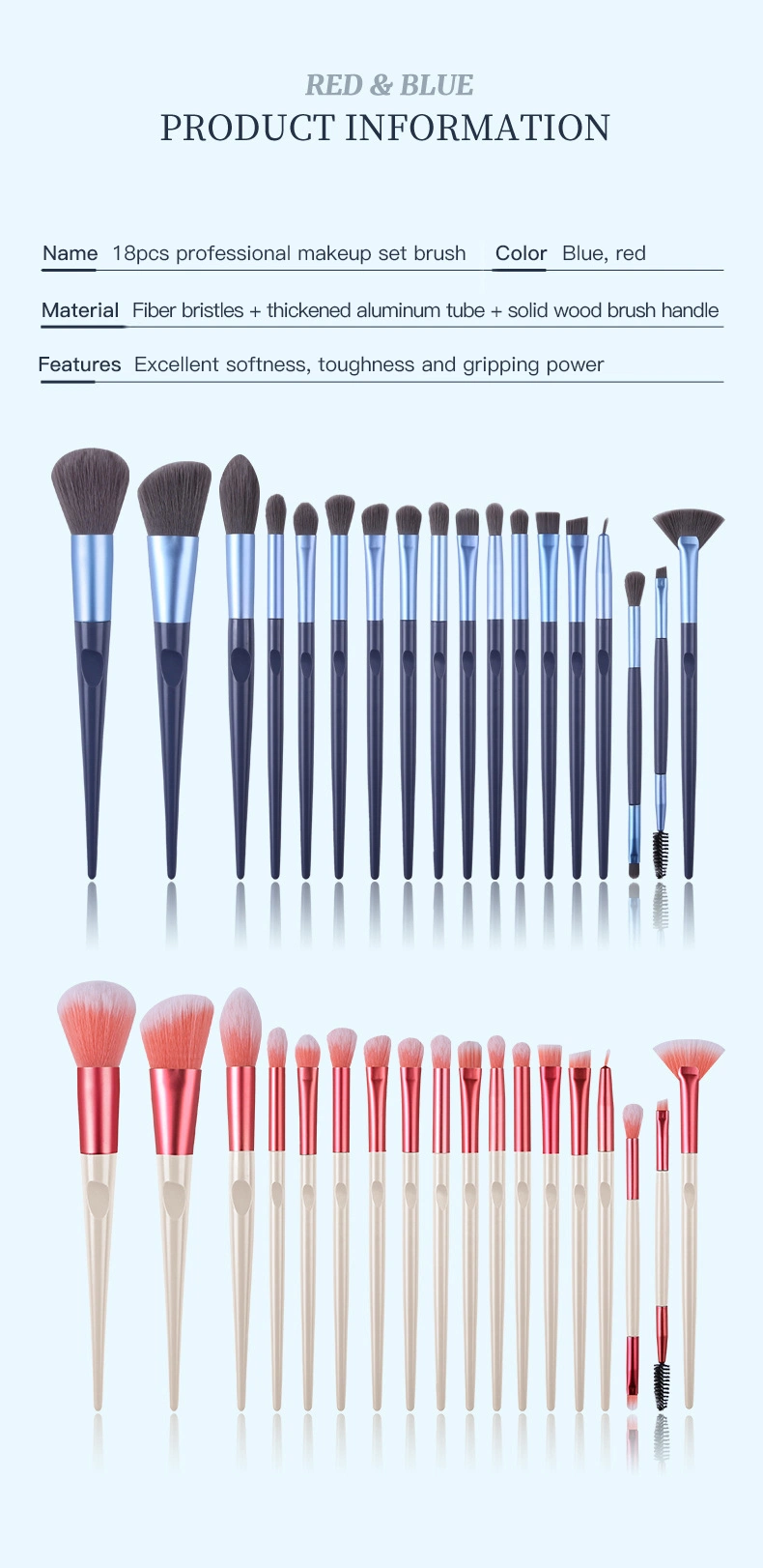 OEM 18PCS Makeup Tools Beauty Products Eye Cosmetic Brush